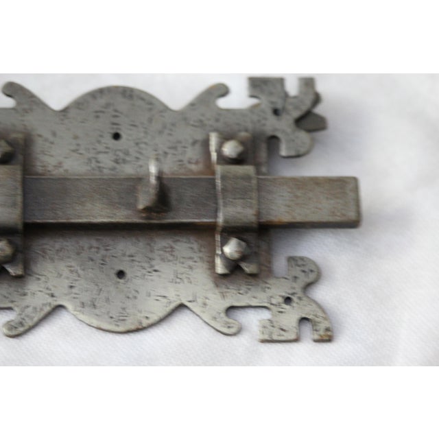 Metal Wrought Iron Door Lock, 1950s For Sale - Image 7 of 18