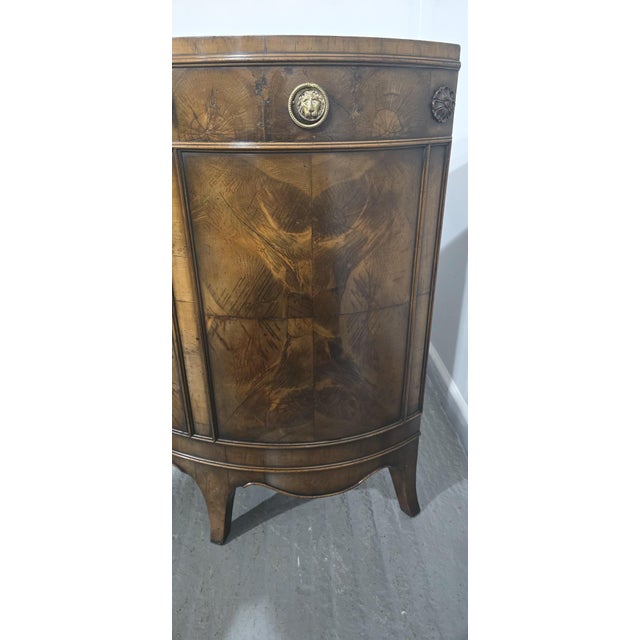 Antique Demi Lune Sideboard in Yew Wood, 1910 For Sale - Image 12 of 18