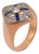 Antique Diamond Sapphire 18k Rose Gold Ring, Size 6 For Sale