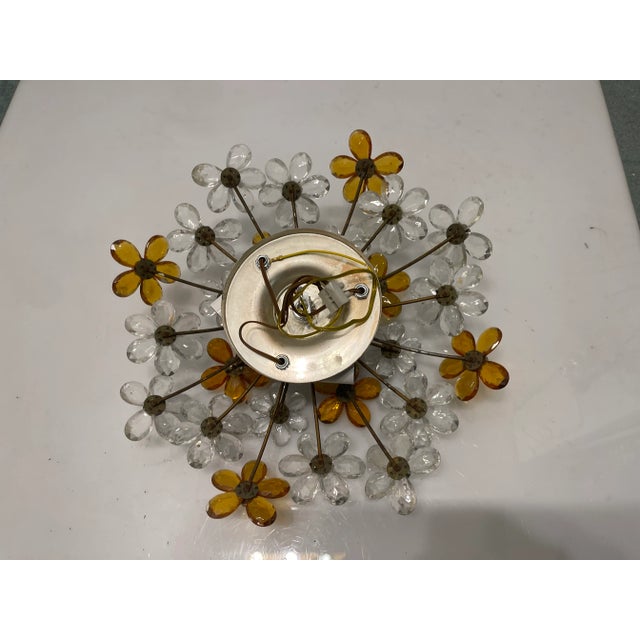 Gold Murano Glass Flower Flushmount, 1960s For Sale - Image 8 of 9