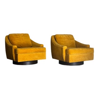 1970s Selig of Monroe Swivel and Tilt Chairs- A Pair For Sale