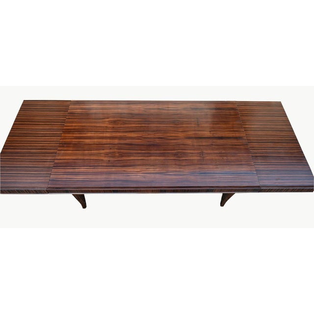 French Art Deco Style Macassar Ebony Dining Table For Sale - Image 3 of 18