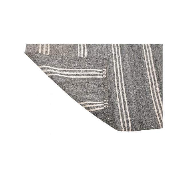 1970s Large Vintage Gray Kilim Rug - 9`5″ X 12`2″ For Sale - Image 5 of 6