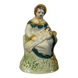 Antique 18th Century English George III Staffordshire Prattware Figure of a Mother and Child