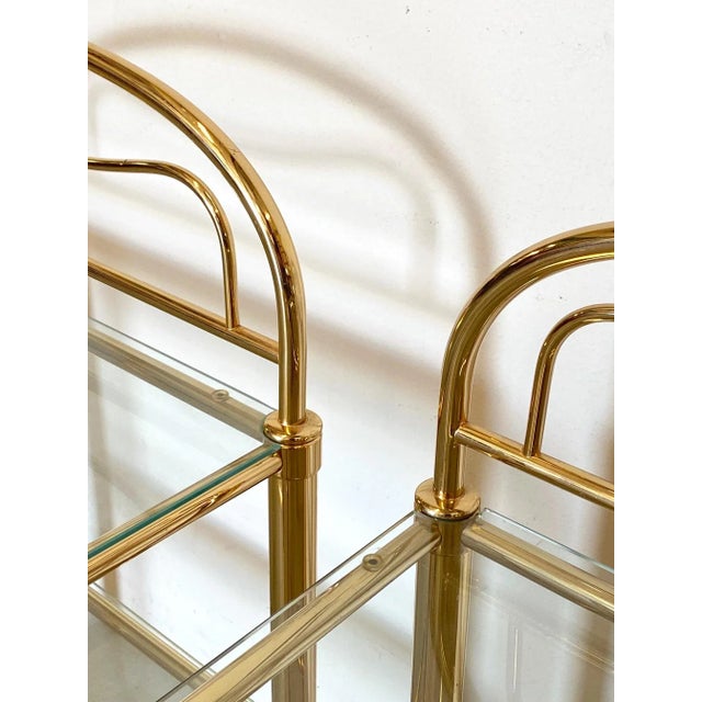 Gold Brass Bedside Tables, 1980s, Set of 2 For Sale - Image 8 of 9