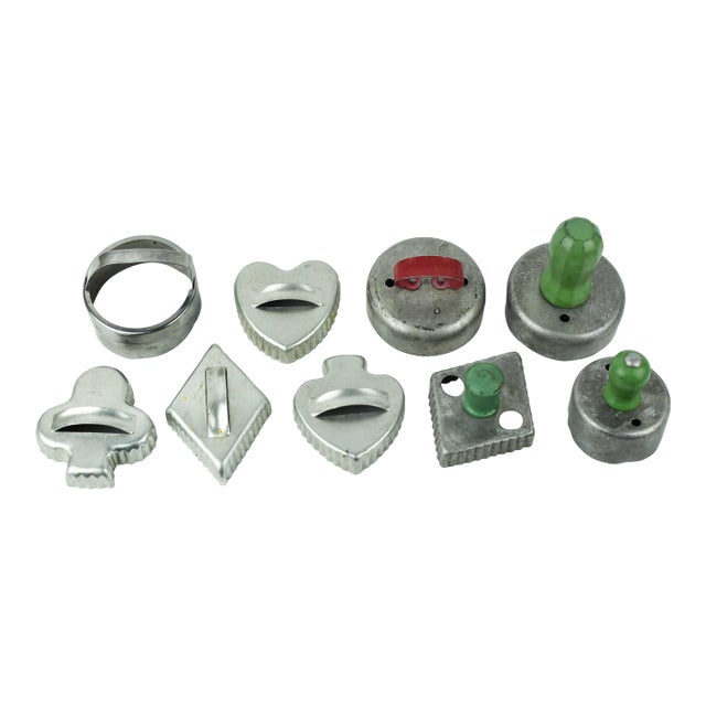 Vintage Aluminum Cookie Cutter & Biscuit Press Collection - Set of 9 For Sale