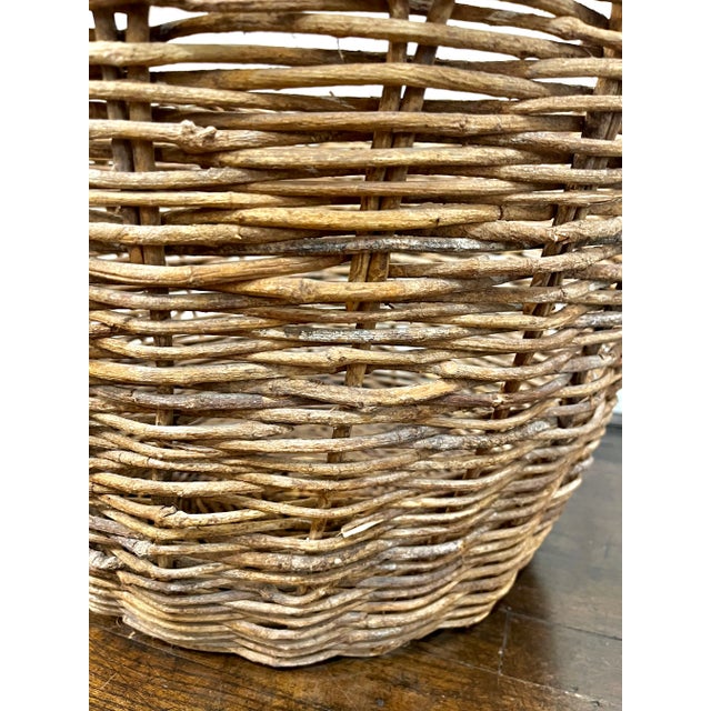 Vintage French Provincial Large Size Handmade Twig Basket Chairish