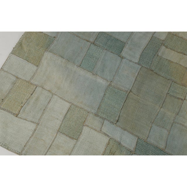 Light Green Oushak Wool Carpet For Sale - Image 10 of 10