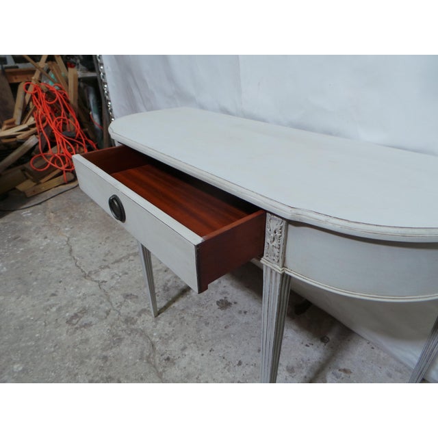 1950s Gustavian Style Console Table With Drawer For Sale - Image 5 of 11