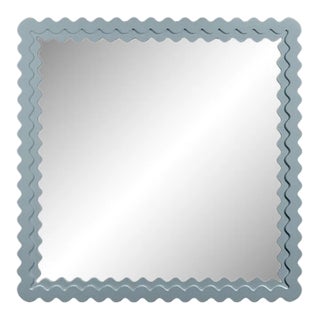 Fleur Home Carnival Chaos Square Mirror in Parma Gray, 24x24 For Sale