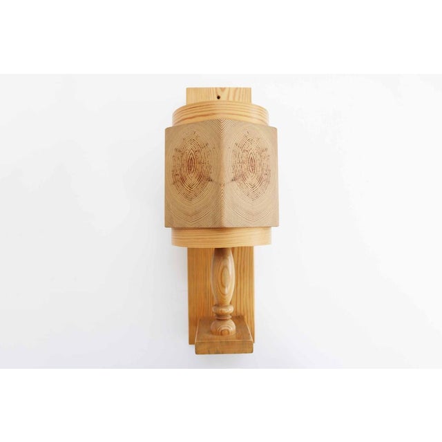 Wood Vintage Wall Lights in Pine by Leif Wikner, Sweden, 1970s, Set of 2 For Sale - Image 7 of 13