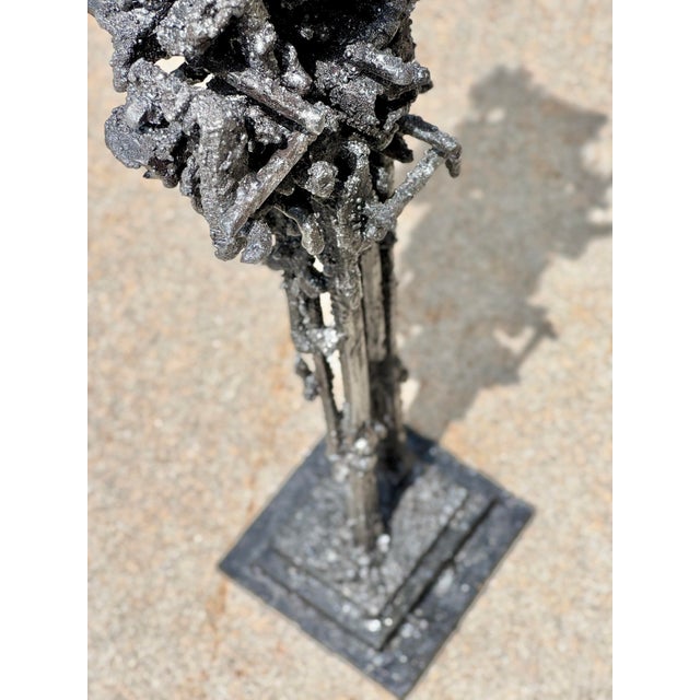 2020s Brutalist James Bearden Cathedral Figure Silver Wash Over Steel 2025 For Sale - Image 5 of 6