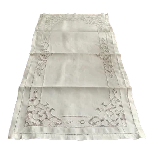 1920s Vintage Linen Table Runner/ Dresser Runner