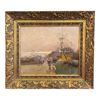 19th Century French Village Scene by Eugène Galien-Laloue, E. Lefevre For Sale