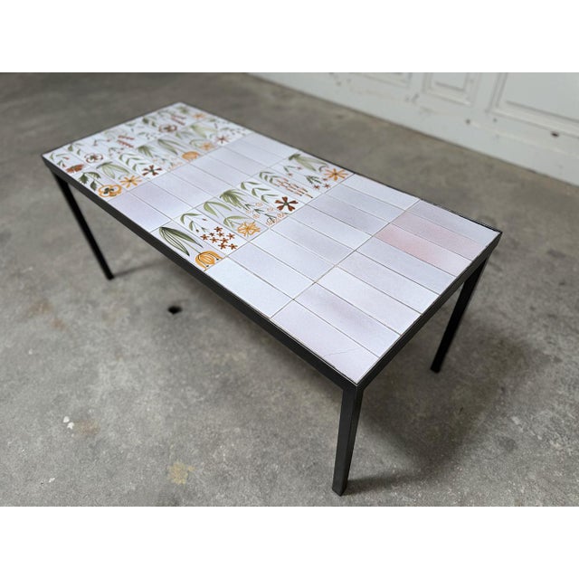 Coffee Table with Floral Motifs by Roger Capron, 1970s For Sale - Image 9 of 9