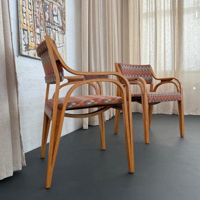 Pair of Mid Century Modern Bentwood Outline Armchairs For Sale - Image 10 of 10