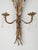 Vintage Italian Gilt Tole 2 Arm Wheat Candle Sconce With Glass Prisms For Sale - Image 4 of 7