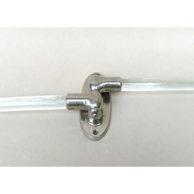 Vintage French Art Deco Glass & Nickel-Plated Towel Racks, Set of 3 For Sale - Image 13 of 18