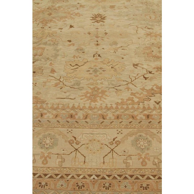 2010s Rug & Kilim’s Modern Oushak Style Rug in Geometric Floral Pattern For Sale - Image 5 of 6