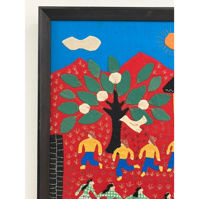 Tereza Laztiko – Signed Mexican Appliqué Folk Art Village Scene For Sale - Image 9 of 12