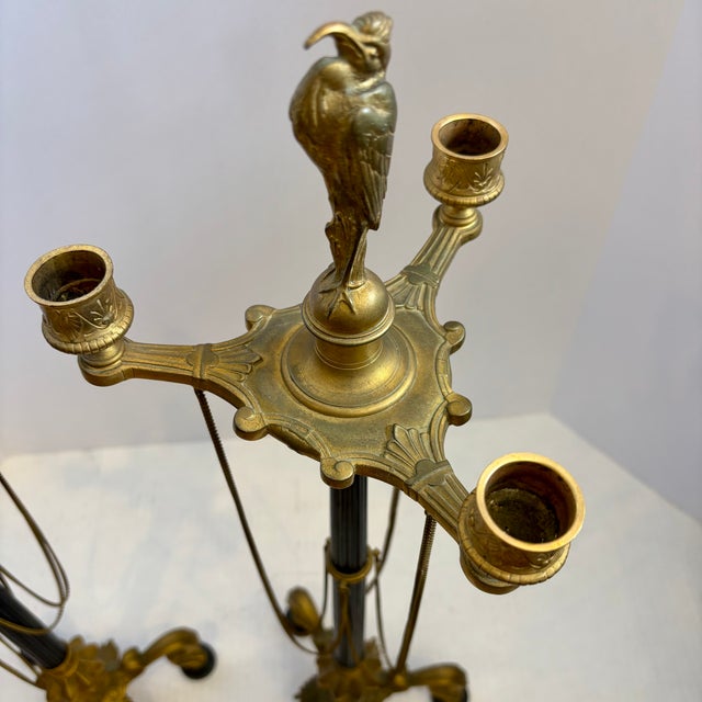 Pair of 19th Century Empire Candelabras With Bird Finials For Sale - Image 11 of 12