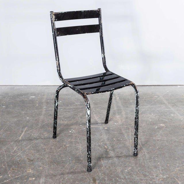 French Artprog Sky Black Metal Stacking Outdoor Chair from Tolix, 1950s For Sale - Image 9 of 13