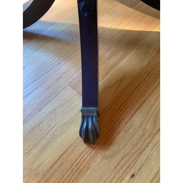 Wood 1950s American Regency Pedestal Table C. For Sale - Image 7 of 10