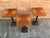 Mid-20th Century Walnut Wood Square Top Pedestal Table For Sale - Image 4 of 18