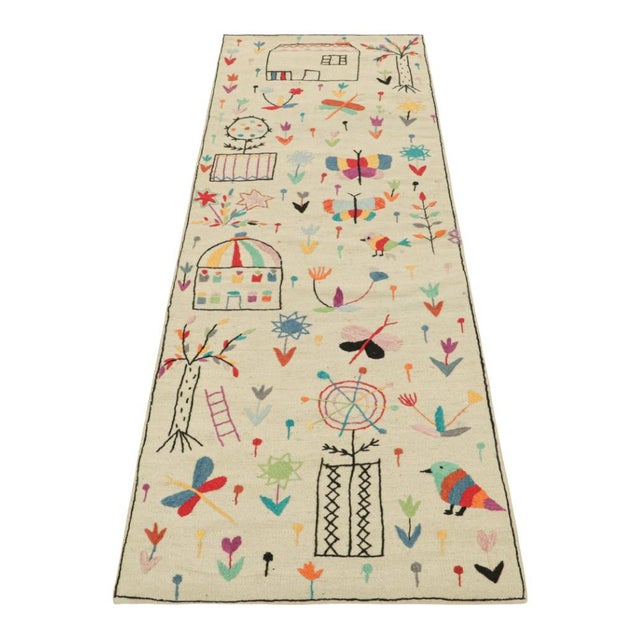 2010s Rug & Kilim’s Suzani Style Kilim Runner Rug With Polychromatic Pictorials For Sale - Image 5 of 7