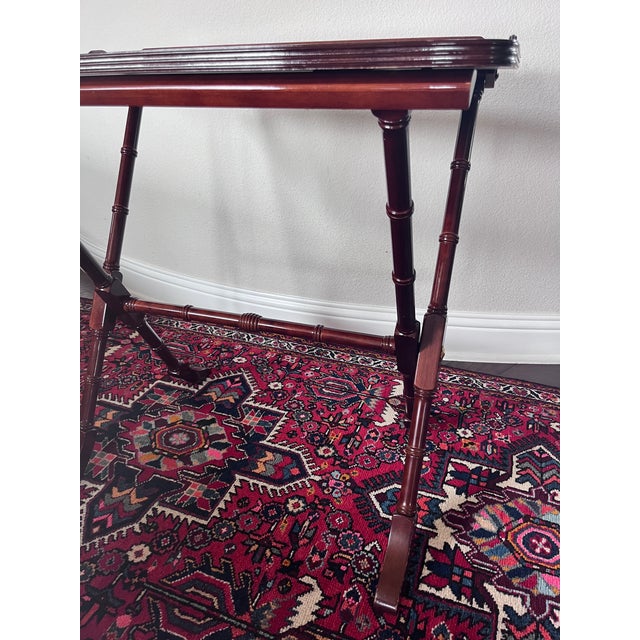Vintage Bombay Company Mahogany Wood Butler’s Table, Folding Table/Desk For Sale - Image 9 of 12