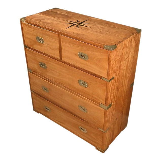 20th Century Teak Marine Chest of Drawers, India For Sale