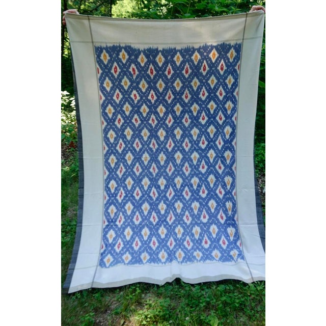 1990s Cotton Ikat Tablecloth, Bed Throw For Sale - Image 5 of 7