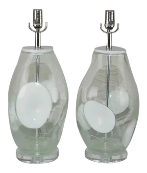Vintage Italian Pulegoso Glass Lamps