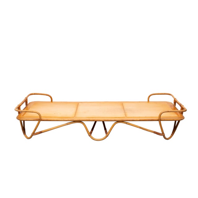 Rohe Noordwolde, Holland, 1950s Rattan Daybed. Stunning Bed, needs a 190 cm x 80 cm mattress.