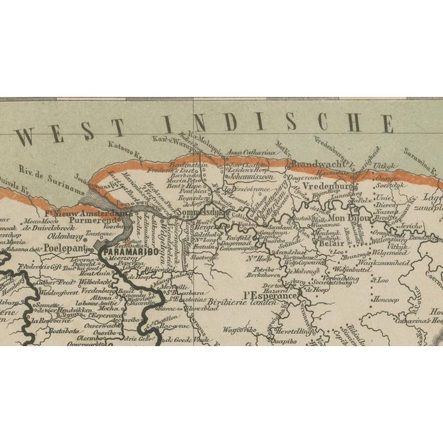 Suriname, Curaçao and Dutch Guinea Jacob Kuyper Colonial Atlas Map, 1882 For Sale - Image 4 of 14