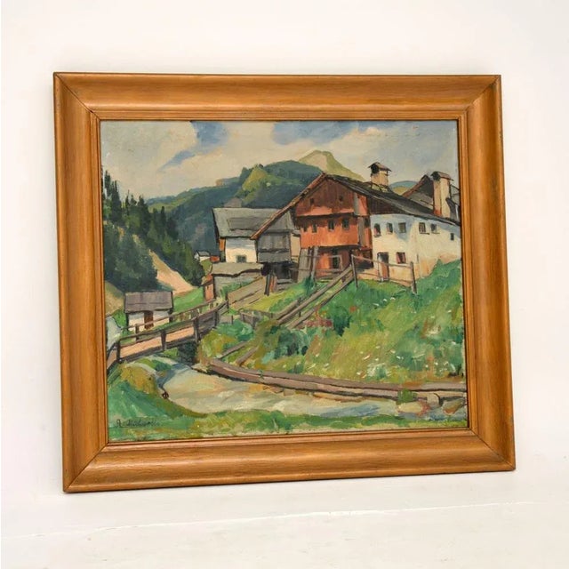 A beautiful and interesting original antique oil painting signed by the artist A. Michaelis. This is dated from 1937, it...