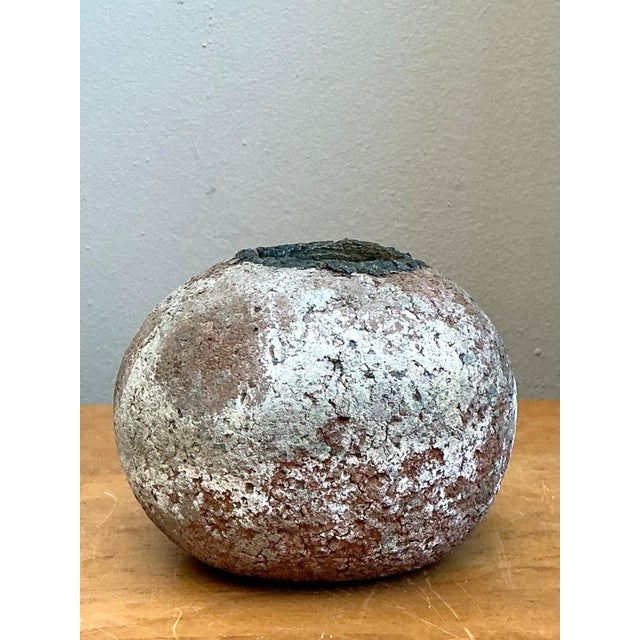 Late 20th Century Vintage Handcrafted Earthenware Vessel For Sale - Image 5 of 16
