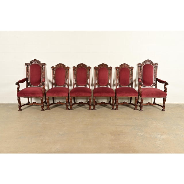 R. J. Horner & Co. R. J. Horner Style Antique Renaissance Revival Carved Walnut Dining Chairs | Set of Six For Sale - Image 4 of 15