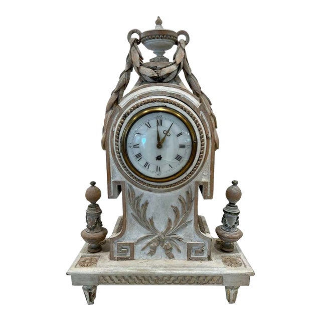 19th Century Wood Mantle Clock For Sale