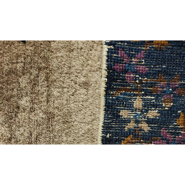 Textile Excellent Tan Beige With Special Floral Design Antique Chinese Art Deco Rug For Sale - Image 7 of 8