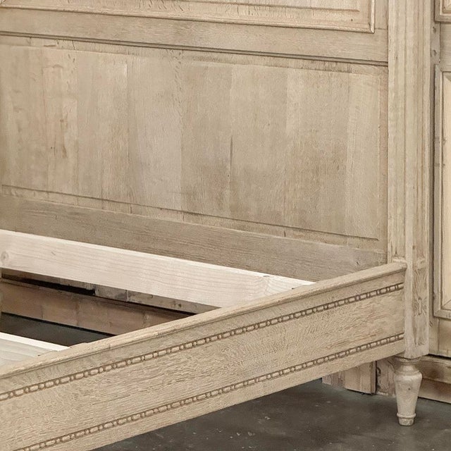 Antique Country French Louis XVI Stripped Oak Full-Size Bed For Sale - Image 10 of 18