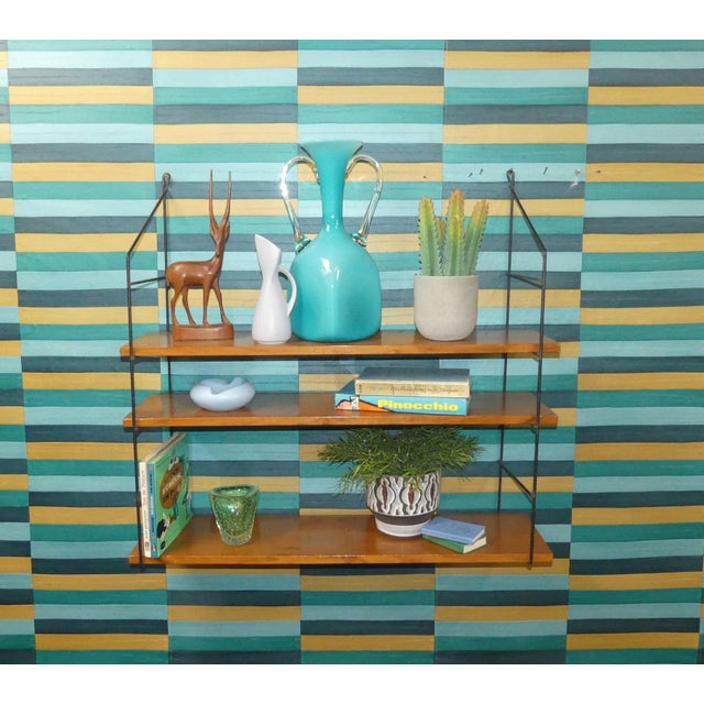 Vintage String Shelf in Walnut, 1960s For Sale - Image 9 of 14