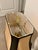Chinoiserie Gold Lotus Leaf Table Lamp With Flared Linen Shade For Sale - Image 3 of 5