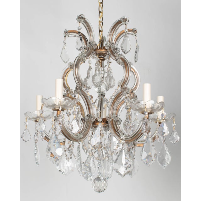 Mid 20th Century Maria Theresa Crystal Chandelier Pair For Sale - Image 12 of 16