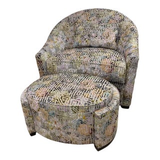 The Kuester Chair and Ottoman Set From Ej Victor For Sale