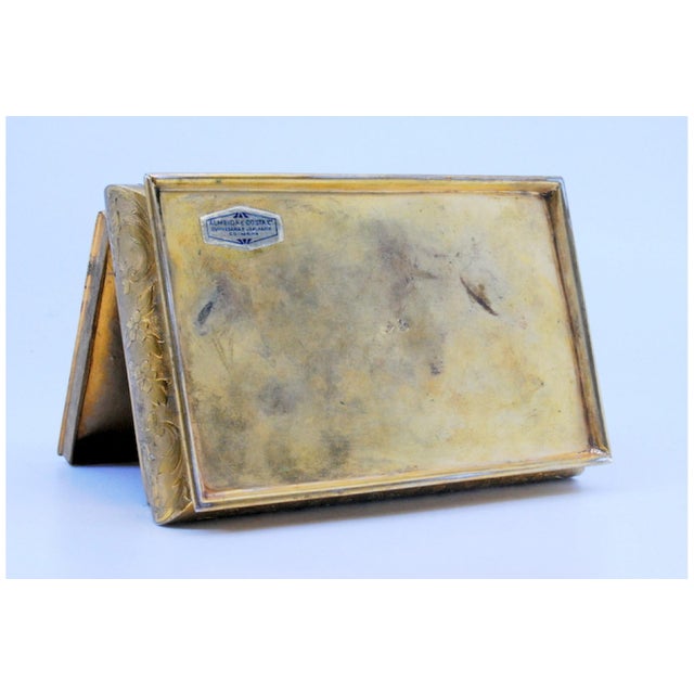 Gold-Plated Silver Jewelry Box with Engraved Plant Motifs and Enameled Lady Portrait For Sale - Image 3 of 10