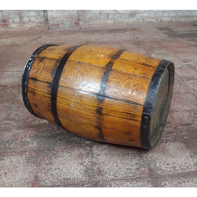 19th Century Antique Oak Wine Barrel Chairish