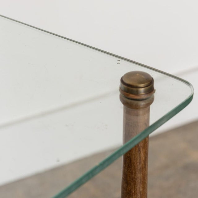 French Wood and Glass Two-Tier Side Table For Sale - Image 14 of 15