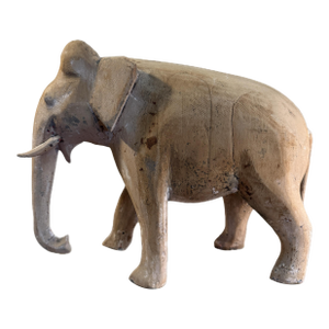Hand Carved Antique Wooden Elephant Sculpture