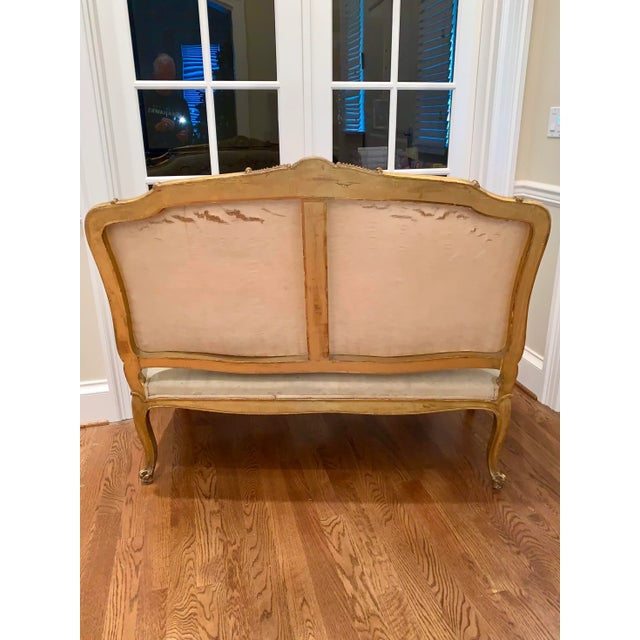 French Antique French Loveseat Settee Sofa 19th Centuries Loui XV For Sale - Image 3 of 4